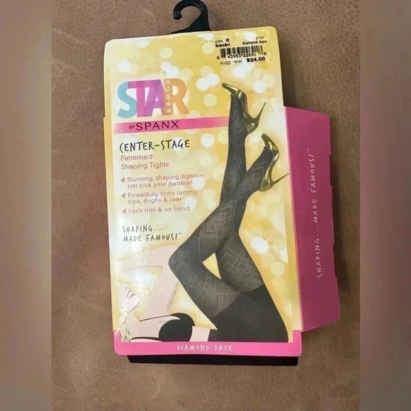 STAR POWER BY SPANX CENTER-STAGE Patterned Shaping Tights Size C Diamond Daze - Picture 1 of 4